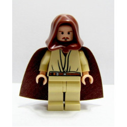 Qui-Gon Jinn - Light Nougat Head with Black Chin Dimple, Brown Hood and Cape – СТАР УОРС