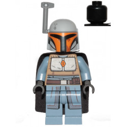 Mandalorian Tribe Warrior - Female, Black Cape, Light Bluish Gray Helmet with Antenna / Rangefinder – СТАР УОРС