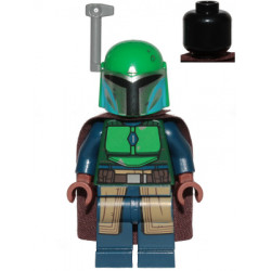 Mandalorian Tribe Warrior - Female, Dark Brown Cape, Green Helmet with Antenna / Rangefinder – СТАР УОРС