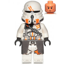 Clone Airborne Trooper, 212th Attack Battalion (Phase 2) - White Arms, Dirt Stains, Dark Bluish Gray Cloth Kama, Nougat Head – СТАР УОРС