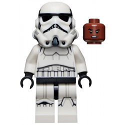 Imperial Stormtrooper - Male, Dual Molded Helmet with Light Bluish Gray Panels on Back, Reddish Brown Head, Grimace – СТАР УОРС