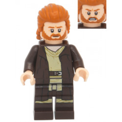 Obi-Wan Kenobi - Dark Brown Robe, Dark Orange Mid-Length Hair with Ruffled Back – СТАР УОРС