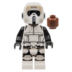 Imperial Scout Trooper - Female, Dual Molded Helmet, Reddish Brown Head, Open Mouth Smirk – СТАР УОРС