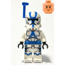 Clone Trooper Officer, 501st Legion (Phase 2) - White Arms, Blue Rangefinder, Nougat Head, Helmet with Holes – СТАР УОРС