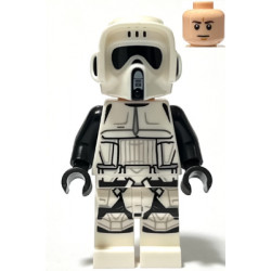 Imperial Scout Trooper - Male, Dual Molded Helmet, Light Nougat Head, Dark Brown Eyebrows, Frown – СТАР УОРС