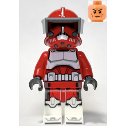 Clone Trooper Commander Fox, Coruscant Guard (Phase 2) - Dark Bluish Gray Visor, Printed Legs – СТАР УОРС
