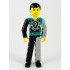 Technic Figure Black/Light Gray Legs, Dark Turquoise Torso with Yellow, Black, Silver Pattern, Light Gray Mechanical Left Arm – ТЕХНИК