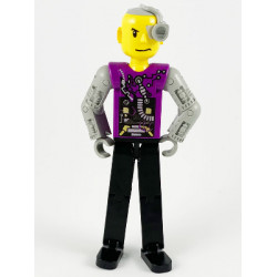 Technic Figure Cyber Person, Black Legs, Mechanical Arms, Yellow Head, Cyborg Eyepiece – ТЕХНИК