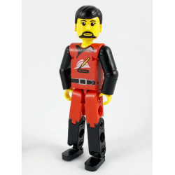 Technic Figure Red/Black Legs, Red Top, Black Hair (Fireman) – ТЕХНИК
