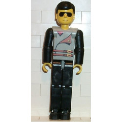 Technic Figure Black Legs, Light Gray Top with 2 Brown Belts, Black Arms – ТЕХНИК