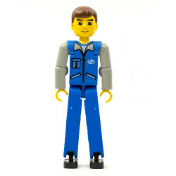 Technic Figure Blue Legs, Blue Top with Zipper and Pockets, Light Gray Arms – ТЕХНИК