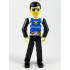 Technic Figure Black Legs, White Top with Police Logo, Black Arms – ТЕХНИК
