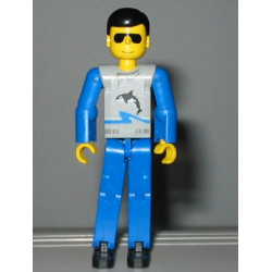 Technic Figure Blue Legs, Light Gray Top with Orca Pattern, Blue Arms – ТЕХНИК