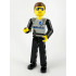 Technic Figure Black Legs, Light Gray Top with Police Pattern, Black Arms – ТЕХНИК