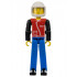 Technic Figure Blue Legs, Red Top with Zipper, Black Arms, Black Hair, White Helmet – ТЕХНИК