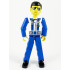 Technic Figure Blue Legs, White Top with Zipper and Blue Shoulder Harness Pattern, Blue Arms – ТЕХНИК