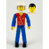 Technic Figure Blue Legs, Red Top with Zipper, Blue Arms, Black Hair, White Helmet – ТЕХНИК