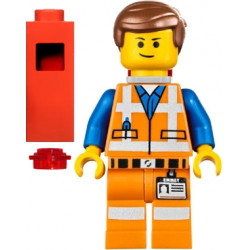 Emmet - Lopsided Closed Mouth Smile, with Piece of Resistance and Plate on Leg – ЛЕГО ФИЛМЪТ