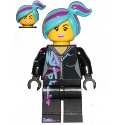 Lucy Wyldstyle with Magenta Lined Hoodie, Medium Azure and Magenta Hair, Smile / Cheerful – ЛЕГО ФИЛМЪТ 2