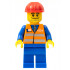 Orange Vest with Safety Stripes - Blue Legs, Beard Stubble, Red Construction Helmet – ВЛАКОВЕ