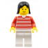 Horizontal Lines Red - Red Arms - White Legs, Black Female Hair – ГРАДСКИ