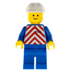 Red & White Stripes - Blue Legs, White Construction Helmet – ВЛАКОВЕ