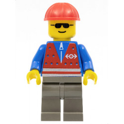 Red Vest and Zipper - Dark Gray Legs, Red Construction Helmet – ВЛАКОВЕ