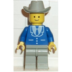 Suit with 3 Buttons Blue - Light Gray Legs, Light Gray Cowboy Hat – ГРАДСКИ