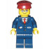 Dark Blue Suit with Train Logo, Dark Blue Legs, Dark Red Hat, Rectangular Glasses - Passenger Train Engineer – ВЛАКОВЕ