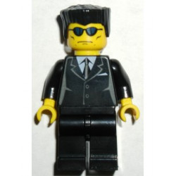 Suit Black, Flat Top, Blue Sunglasses – ГРАДСКИ