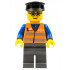 Orange Vest with Safety Stripes - Dark Bluish Gray Legs, Glasses, Black Hat – ВЛАКОВЕ