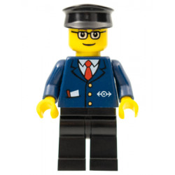 Dark Blue Suit with Train Logo, Black Legs, Brown Eyebrows, Black Hat – ВЛАКОВЕ