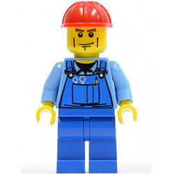 Overalls with Tools in Pocket Blue, Red Construction Helmet, Cheek Lines – ГРАДСКИ