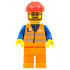 Orange Vest with Safety Stripes - Orange Legs, Red Construction Helmet, Beard and Glasses – ВЛАКОВЕ