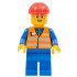 Orange Vest with Safety Stripes - Blue Legs, Gray Frame Glasses, Red Construction Helmet – ВЛАКОВЕ