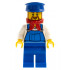 Overalls Blue over V-Neck Shirt, Blue Legs, Blue Hat, Brown Beard Rounded - Cargo Train Driver – ВЛАКОВЕ