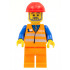 Orange Vest with Safety Stripes - Orange Legs, Red Construction Helmet, Gray Beard – ВЛАКОВЕ