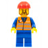Orange Vest with Safety Stripes - Blue Legs, Red Construction Helmet, Brown Beard Rounded – ВЛАКОВЕ