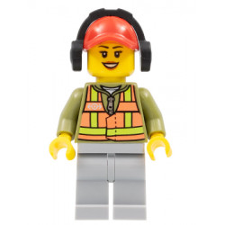 Light Orange Safety Vest, Light Bluish Gray Legs, Red Cap with Hole, Headphones, Peach Lips – ВЛАКОВЕ