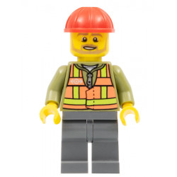 Light Orange Safety Vest, Dark Bluish Gray Legs, Red Construction Helmet, Beard Light Brown Angular – ВЛАКОВЕ