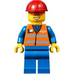 Orange Vest with Safety Stripes - Blue Legs, Red Construction Helmet, Orange Sunglasses – ГРАДСКИ