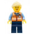 Train Worker - Female, Orange Safety Vest with Badge, Dark Blue Legs, Bright Light Yellow Ponytail and Swept Sideways Fringe – ВЛАКОВЕ