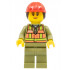 Train Worker - Female, Orange Safety Vest with Lime Straps, Olive Green Legs, Red Construction Helmet with Dark Brown Ponytail Hair – ВЛАКОВЕ