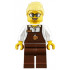 Barista - Female, Reddish Brown Apron with Cup and Name Tag, Reddish Brown Legs, Bright Light Yellow Hair, Glasses – ГРАДСКИ