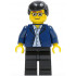 Dark Blue Jacket, Light Blue Shirt, Black Legs, Square Glasses, Black Male Hair – ГРАДСКИ