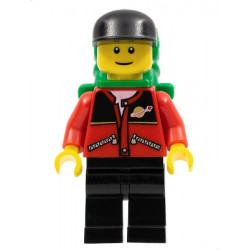 Red Jacket with Zipper Pockets and Classic Space Logo, Black Legs, Black Cap, Green Backpack with Sleeping Bag – ГРАДСКИ