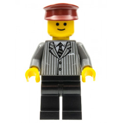 Pinstripe Suit Jacket, Black Legs, Dark Red Hat, Standard Grin – ГРАДСКИ