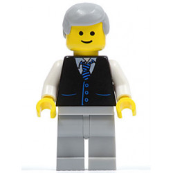 Black Vest with Blue Striped Tie, Light Bluish Gray Legs, White Arms, Light Bluish Gray Male Hair, Smile – ГРАДСКИ