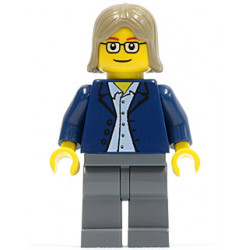 Dark Blue Jacket, Light Blue Shirt, Dark Bluish Gray Legs, Square Glasses, Dark Tan Female Hair – ГРАДСКИ