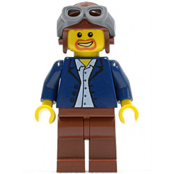 Dark Blue Jacket, Light Blue Shirt, Reddish Brown Legs, Aviator Cap and Goggles – ГРАДСКИ